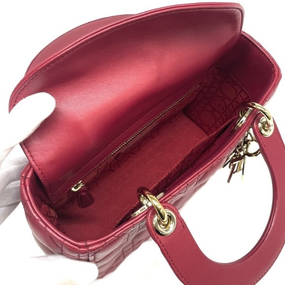 Christian Dior Lady Dior My ABCDior Lambskin Small - Red - Picture 4 of 8